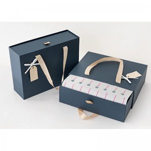 Parentco Gift Box-nuværende kasse med låg glide ud- elegant lille gaveæske-genanvendelig gaveæske til gaver, bryllup, jubilæum, baby shower, chokolade&mere- let åben&tæt- mørkeblå